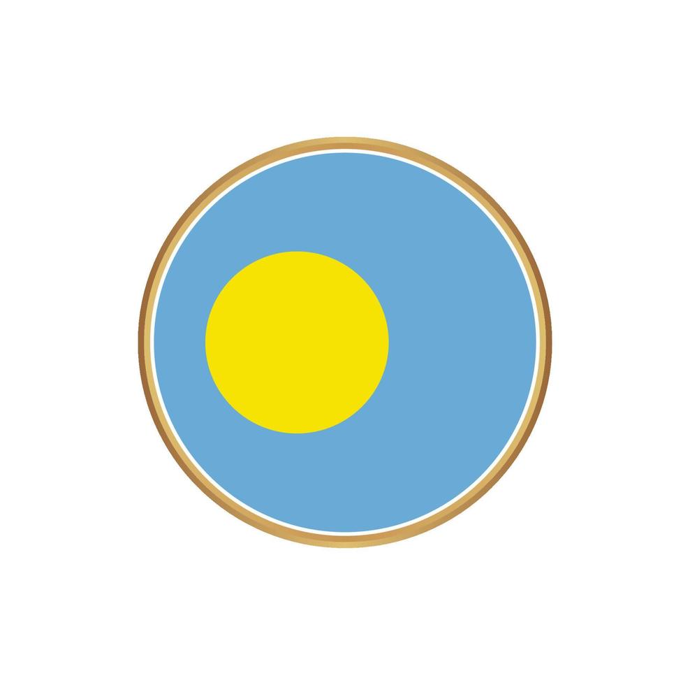Palau flag with golden frame vector