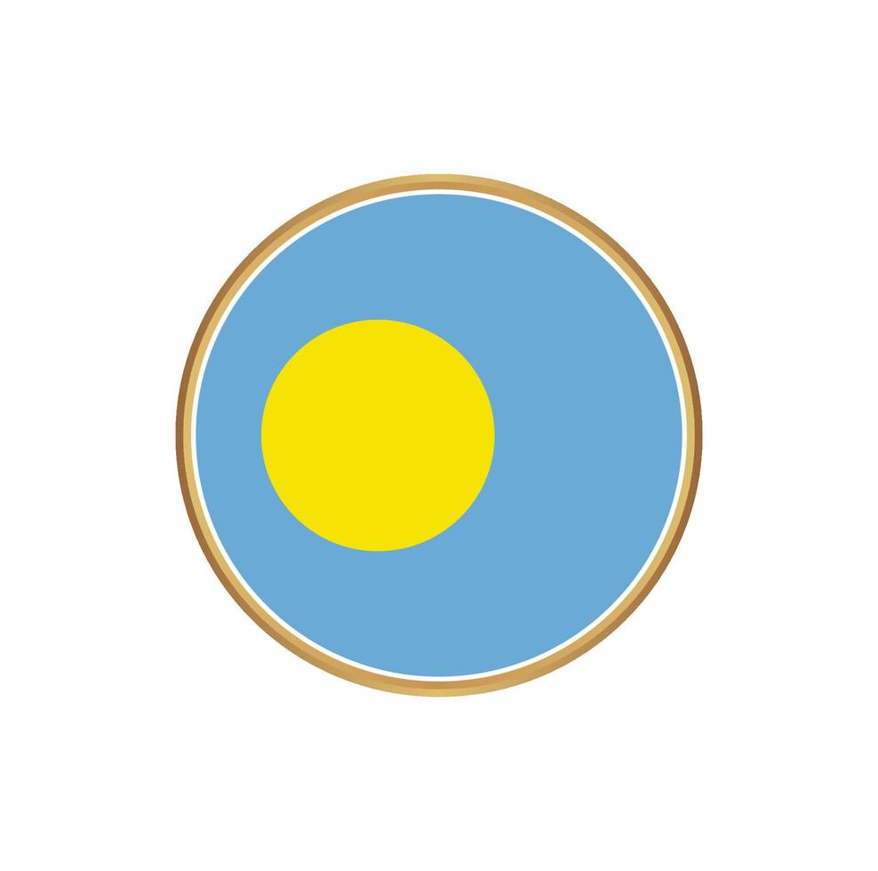 Palau flag with golden frame vector