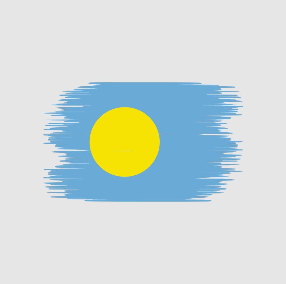 Palau flag brush stroke. National flag vector