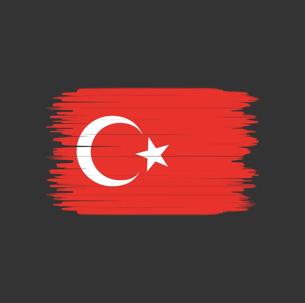 Turkey flag brush stroke. National flag vector