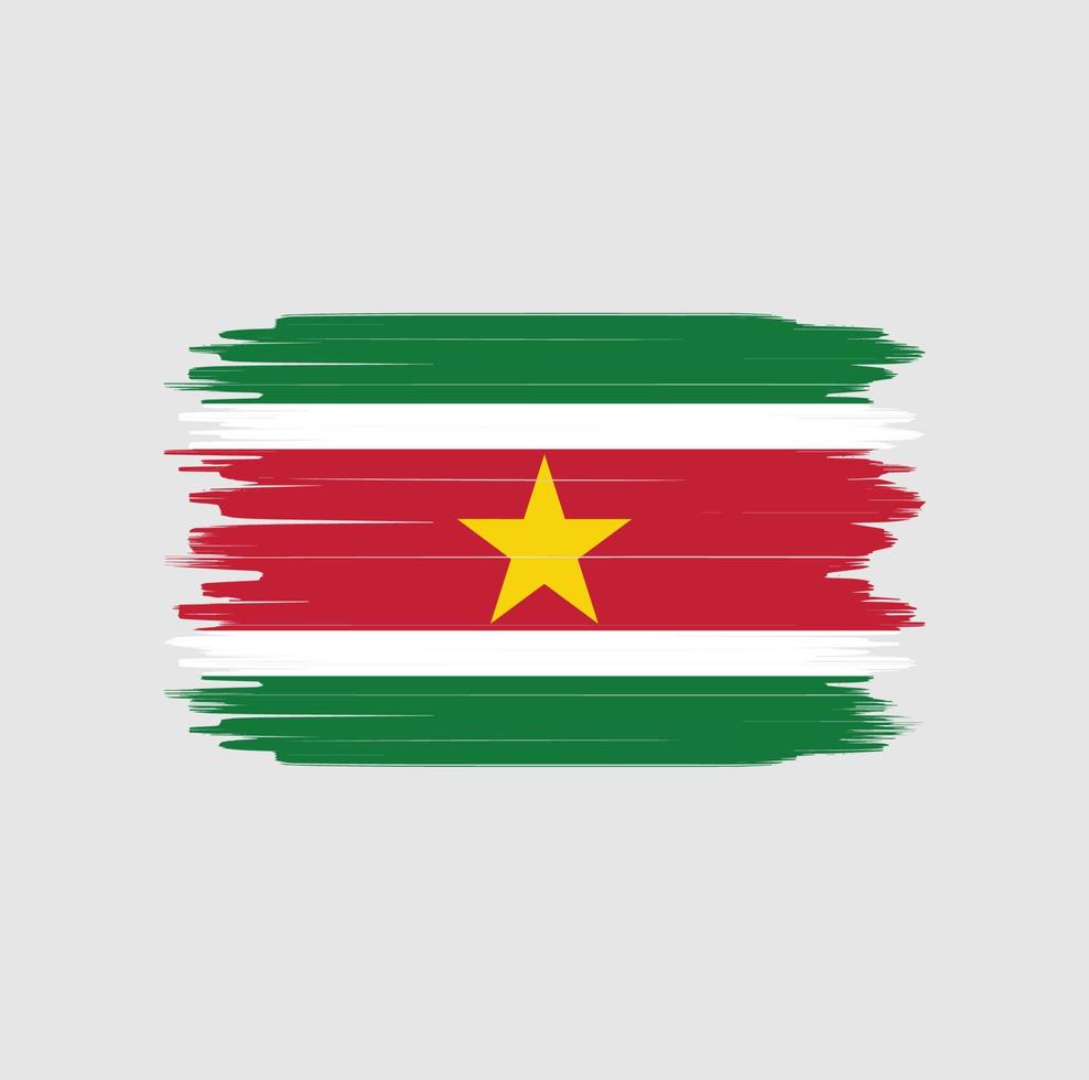 Suriname flag brush stroke. National flag vector