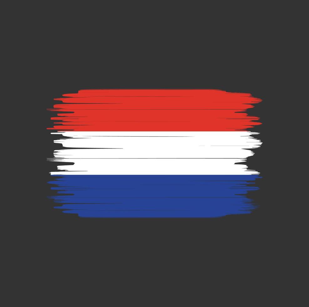 Netherlands flag brush stroke. National flag vector