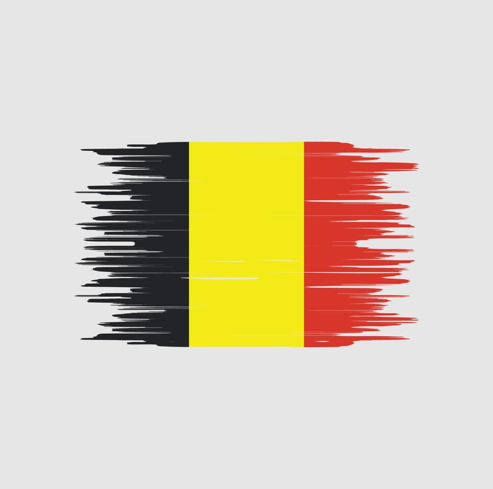 Trazo de pincel de bandera de Bélgica. bandera nacional vector