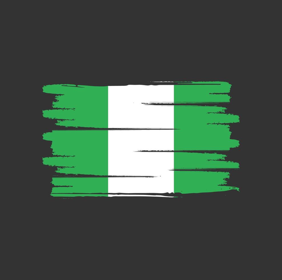 trazos de pincel de bandera de nigeria vector
