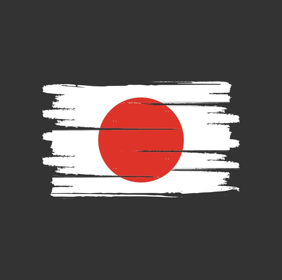 trazos de pincel de bandera de japón vector