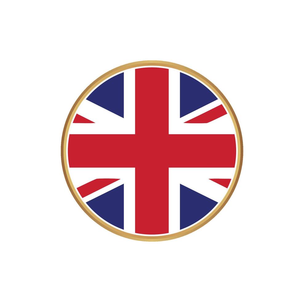 United Kingdom flag with golden frame vector