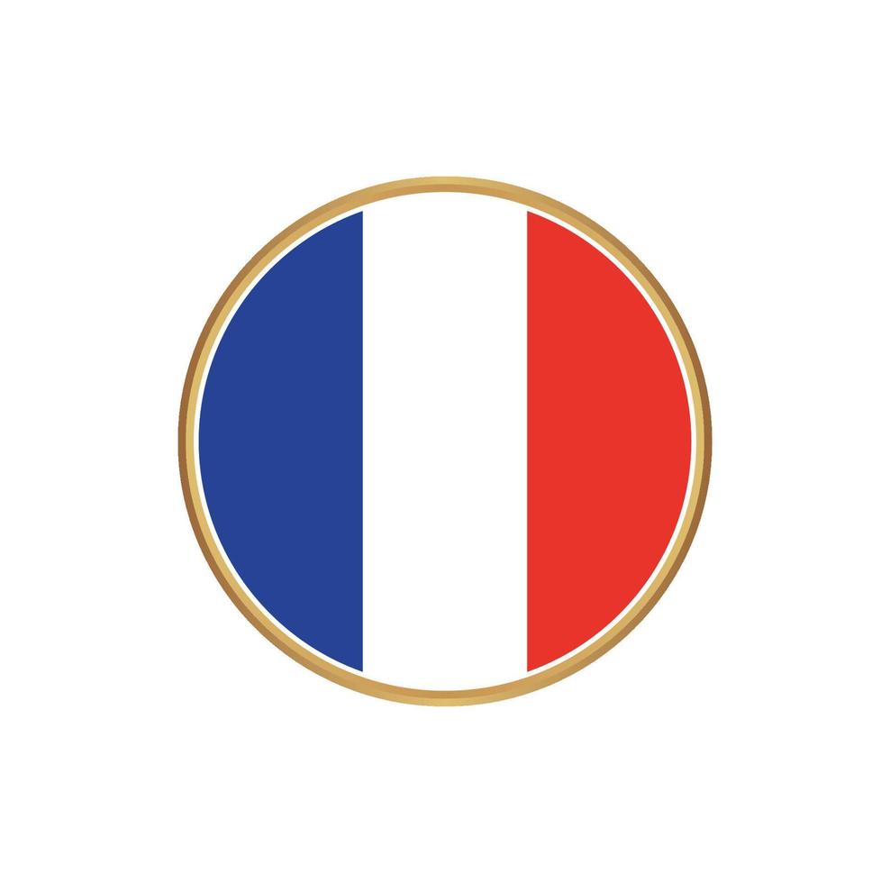 France flag with golden frame vector