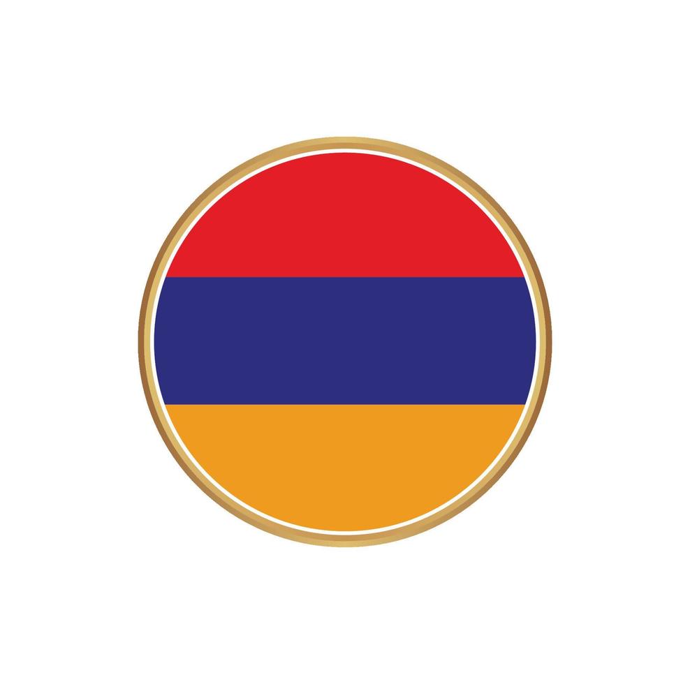 Armenia flag with golden frame vector