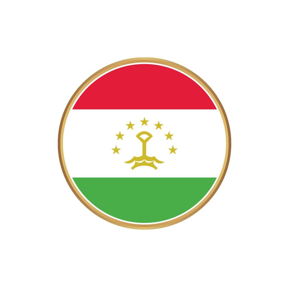 Tajikistan flag with golden frame vector