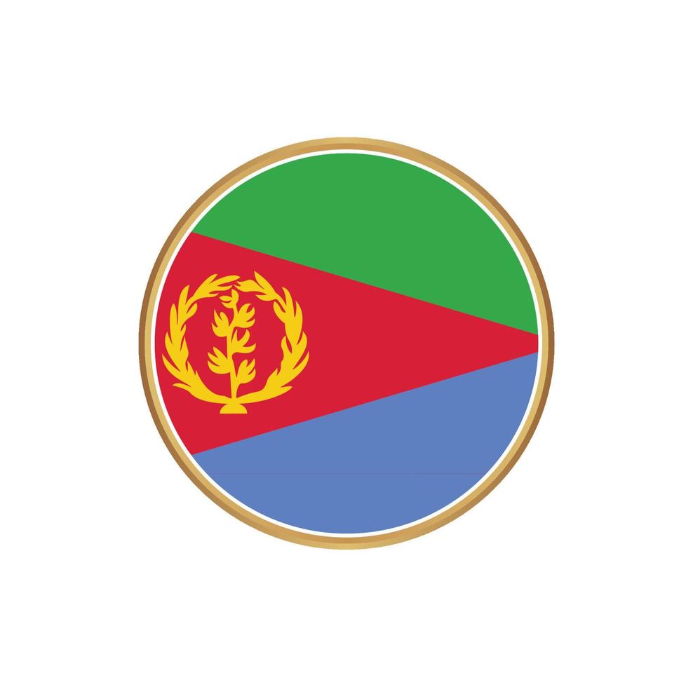 Eritrea flag with golden frame vector