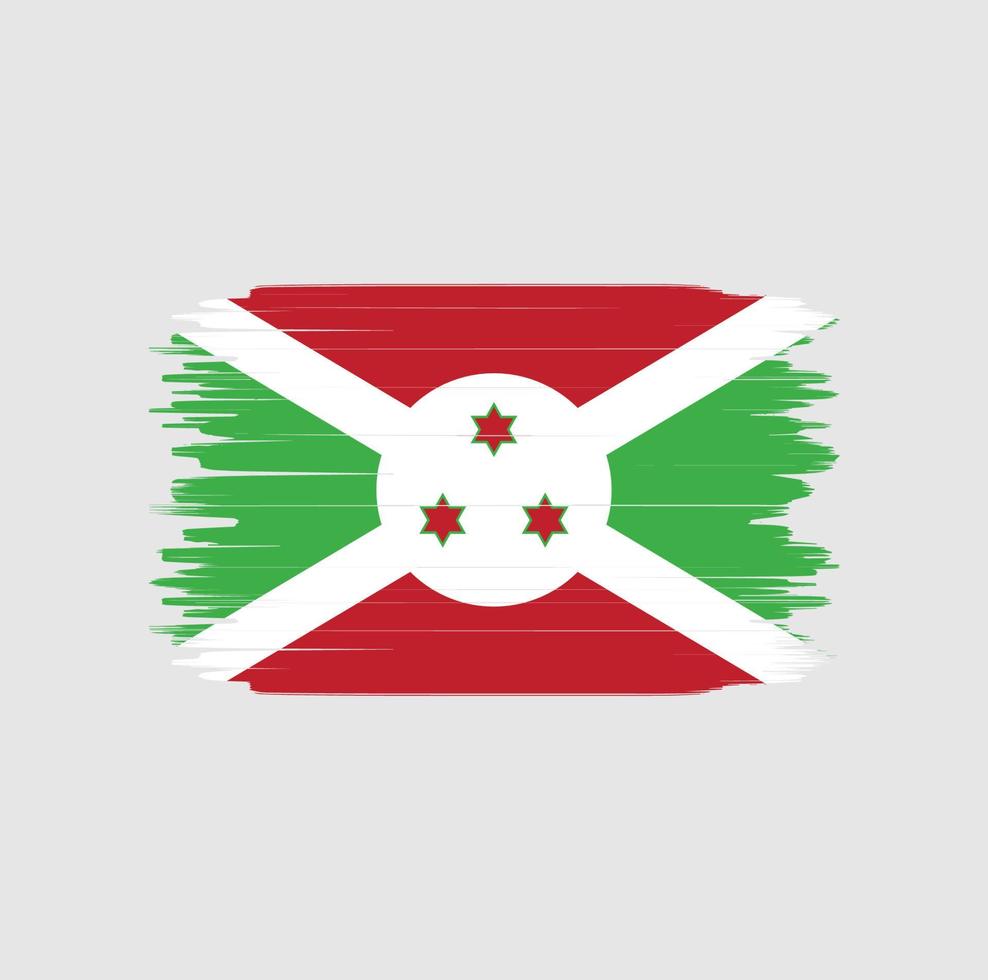 trazo de pincel de la bandera de burundi. bandera nacional vector