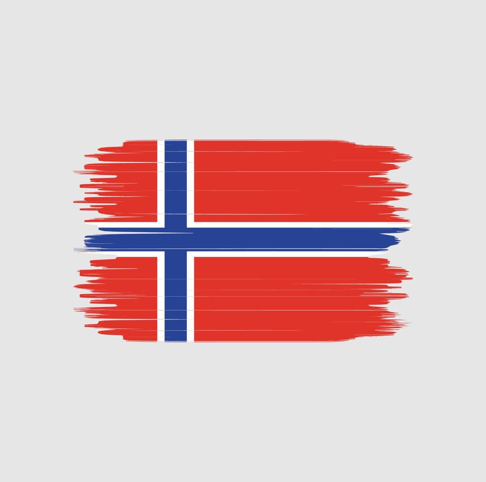 trazo de pincel de bandera de noruega. bandera nacional vector