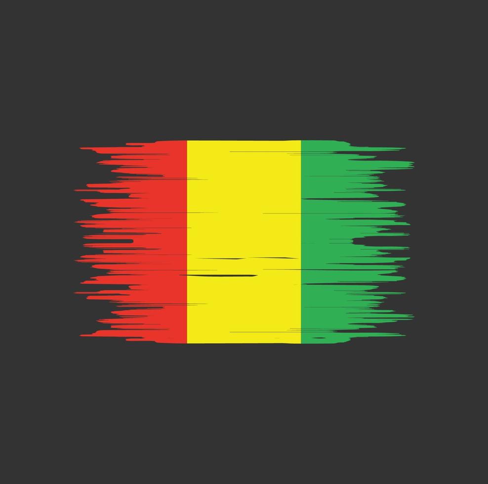 Guinea flag brush stroke. National flag vector