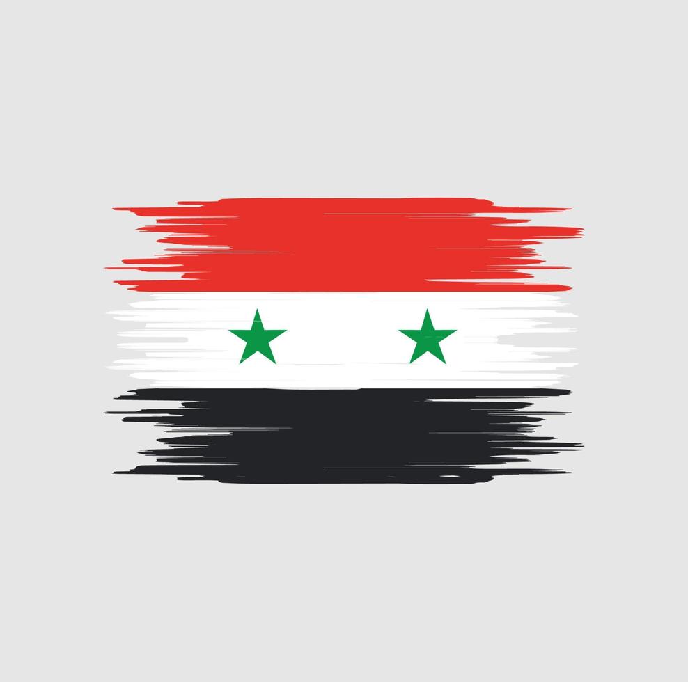 Trazo de pincel de la bandera de Siria. bandera nacional vector