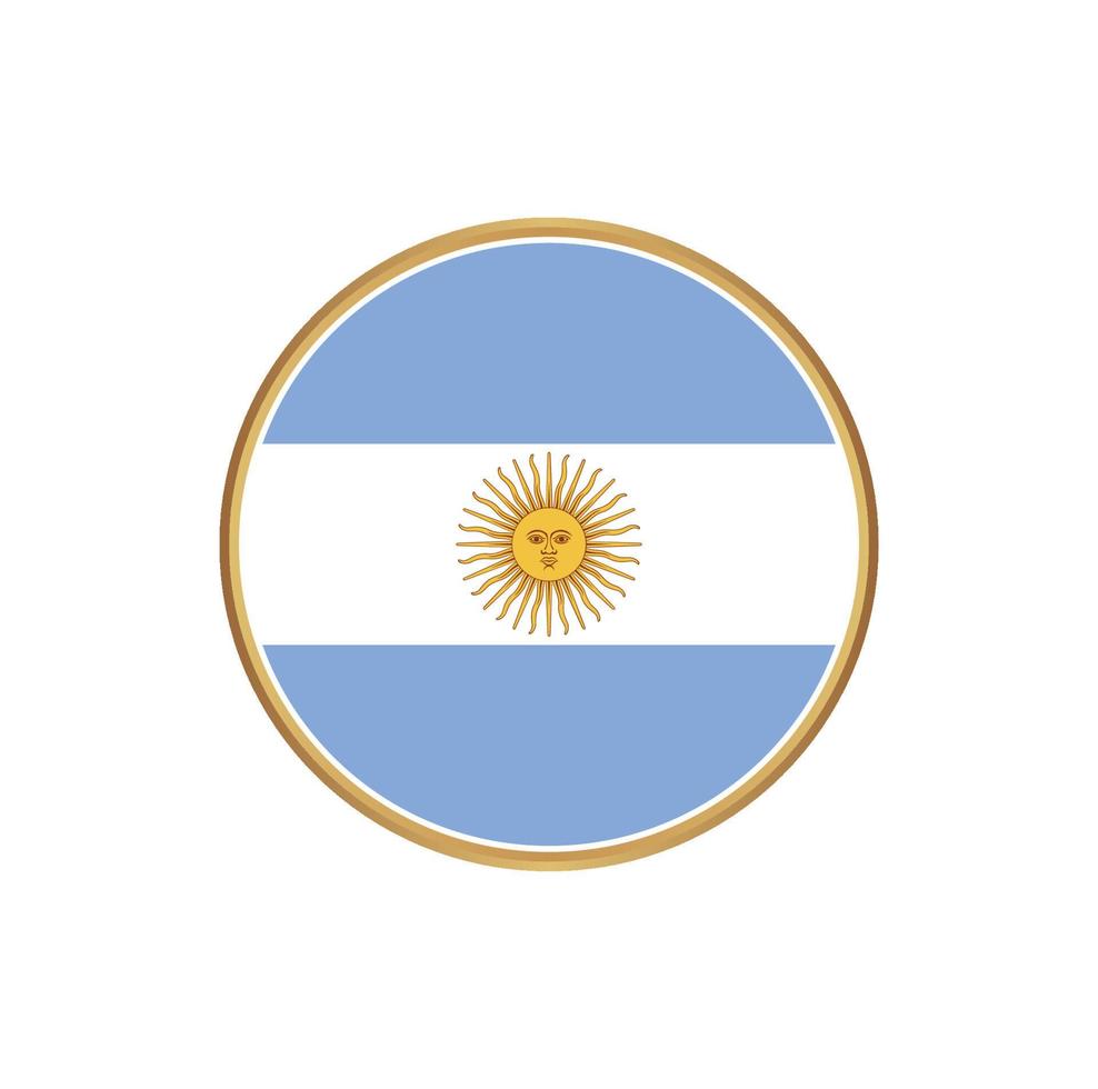 bandera argentina con marco dorado vector