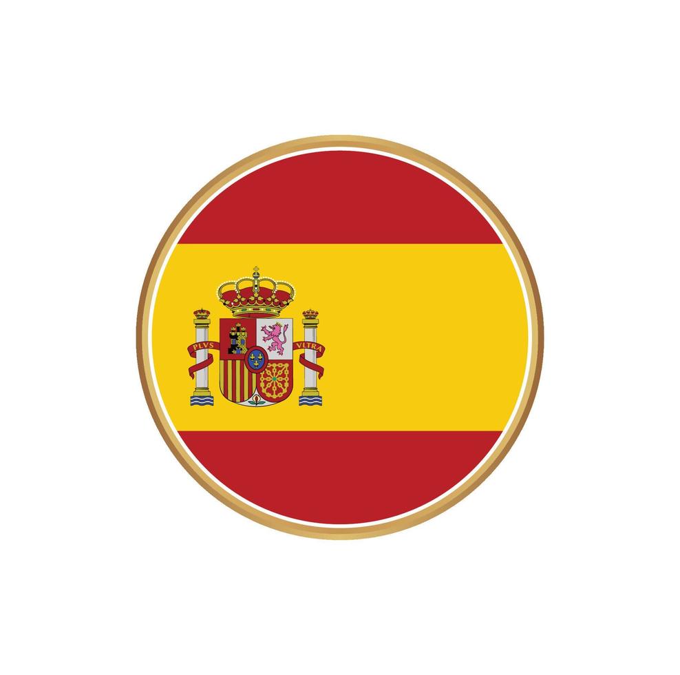 bandera de españa con marco dorado vector