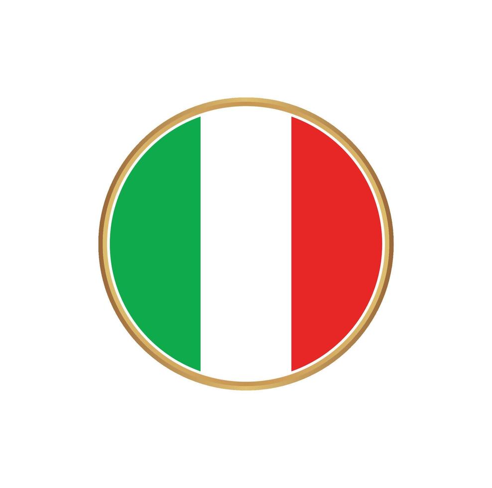 Italy flag with golden frame vector