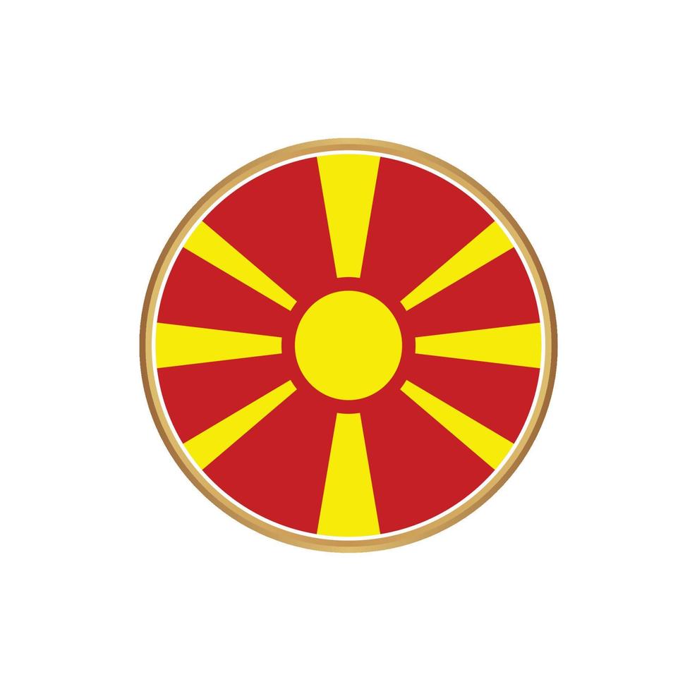 North Macedonia flag with golden frame vector