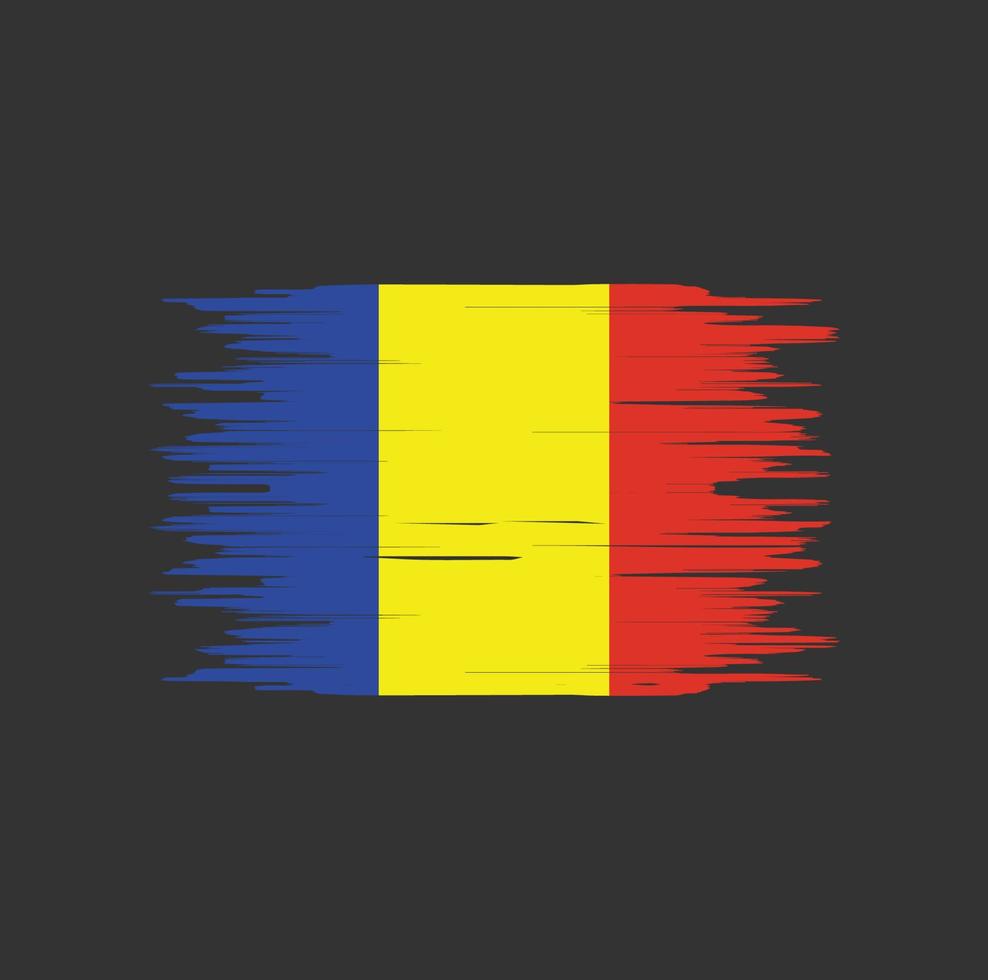 Romania flag brush stroke. National flag vector