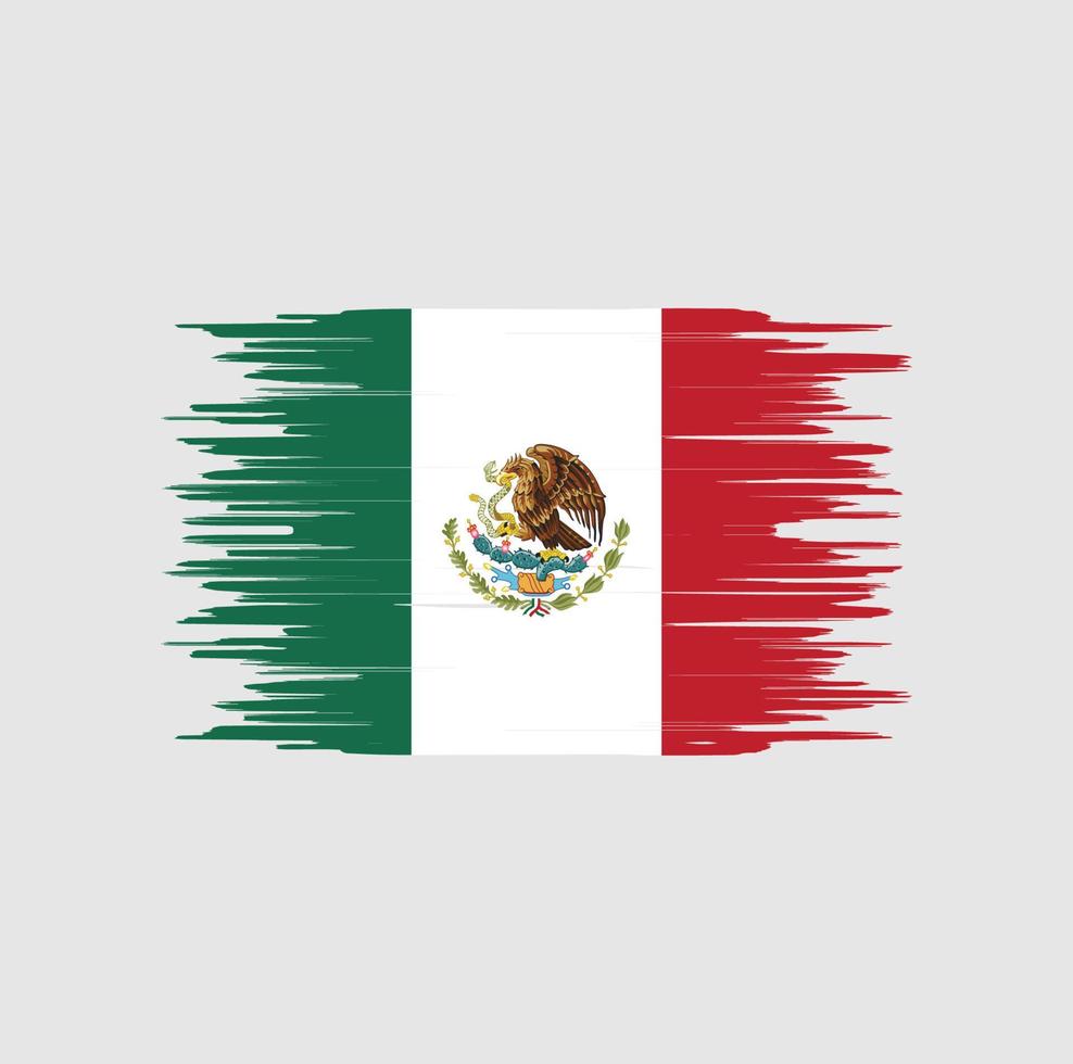 trazo de pincel de bandera de méxico. bandera nacional vector