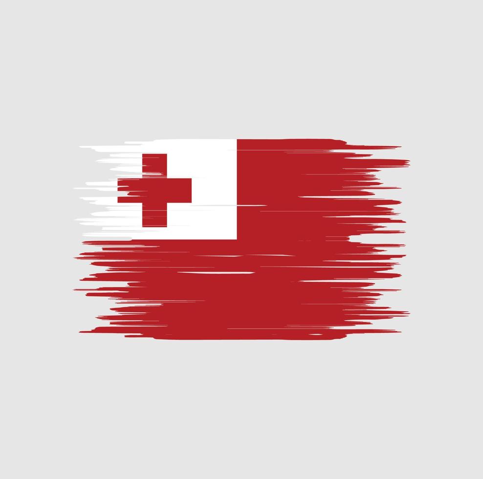 Tonga flag brush stroke. National flag vector