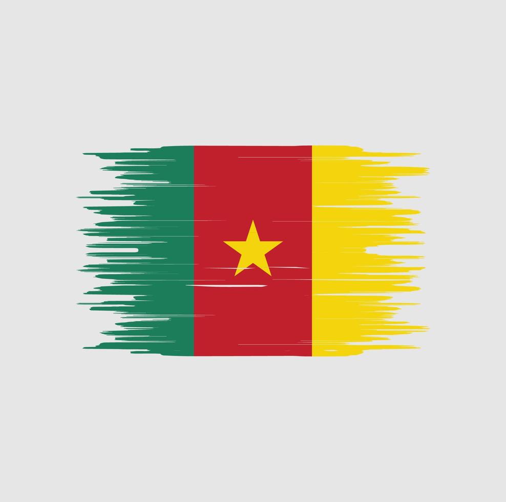 Cameroon flag brush stroke. National flag vector
