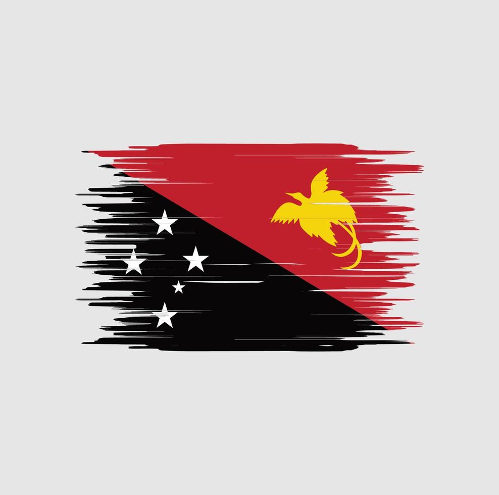 Papua New Guinea flag brush stroke. National flag vector