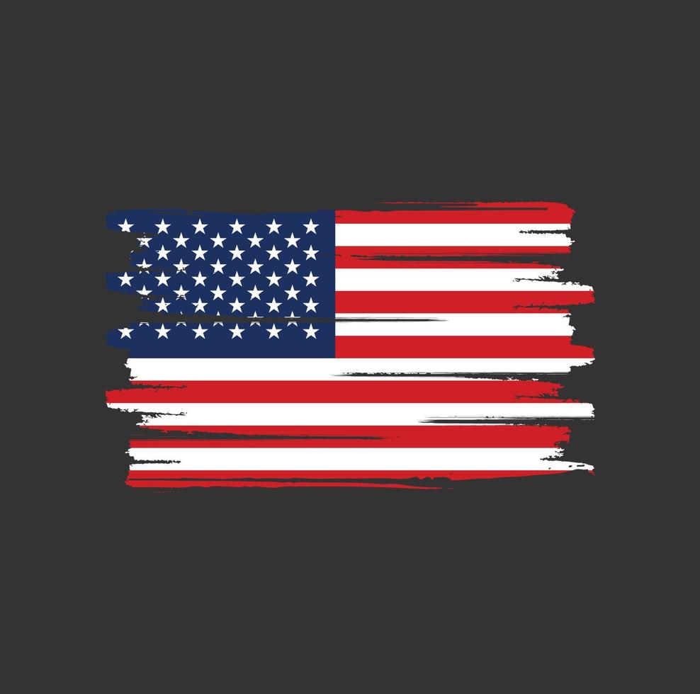 American flag brush strokes vector