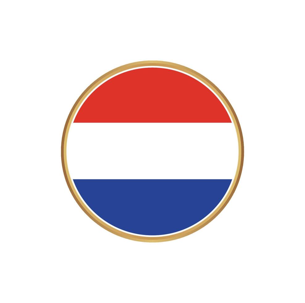 Netherlands flag with golden frame vector