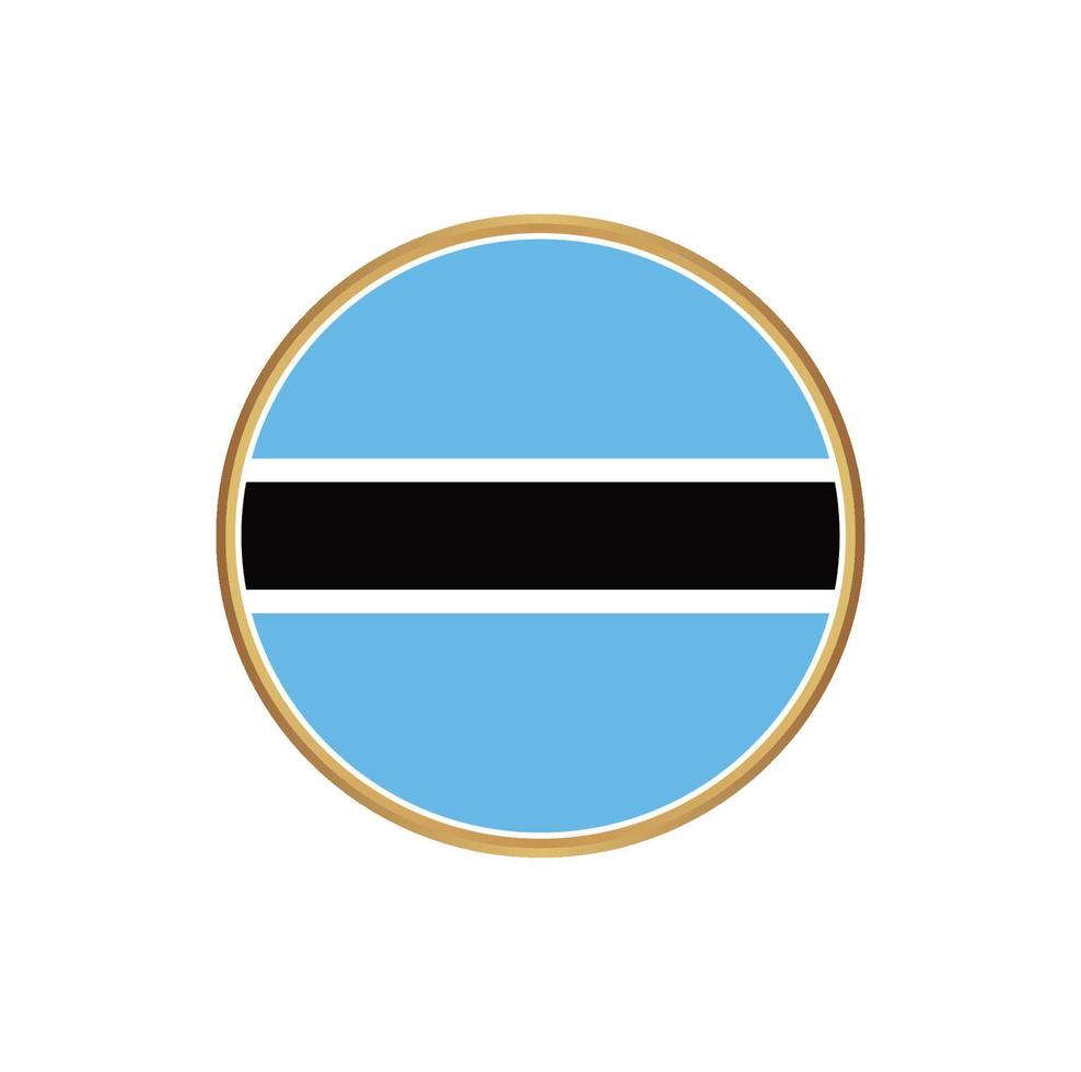 Botswana flag with golden frame vector