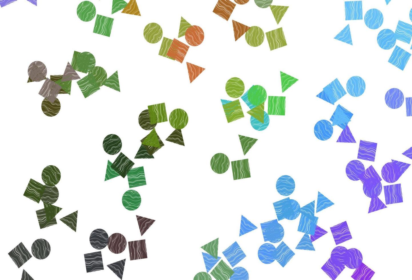 Light Multicolor, Rainbow vector texture in poly style with circles, cubes.