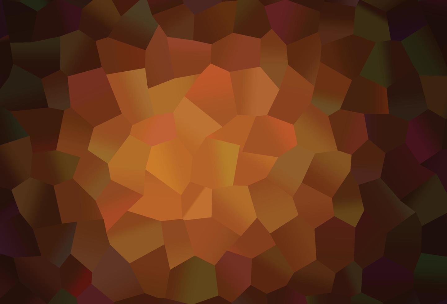 Dark Orange vector cover with set of hexagons.