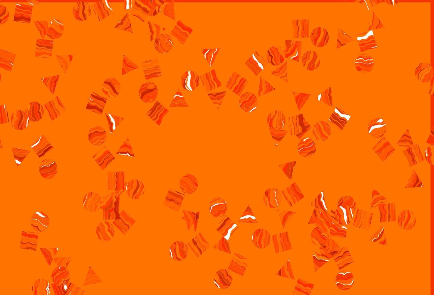 textura de vector naranja claro en estilo poli con círculos, cubos.