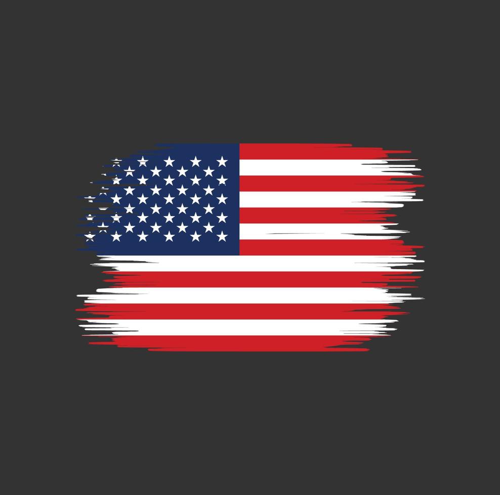 trazo de pincel de bandera americana. bandera nacional vector