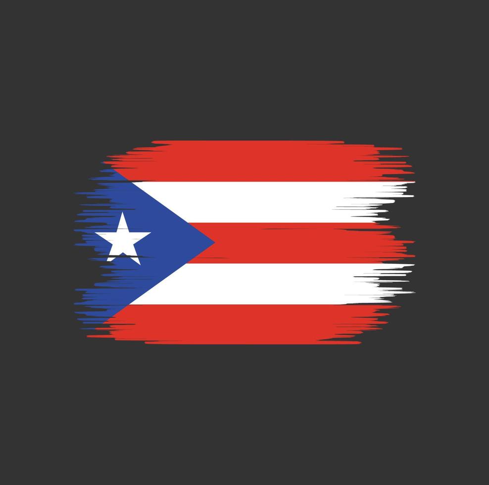 trazo de pincel de bandera de puerto rico. bandera nacional vector