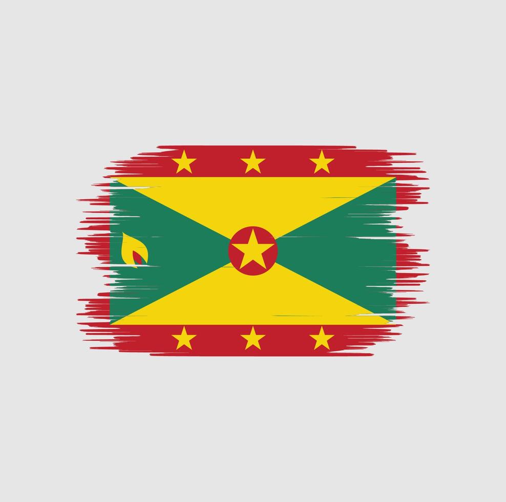 Grenada flag brush stroke. National flag vector