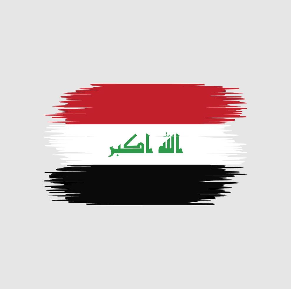 trazo de pincel de la bandera de irak. bandera nacional vector