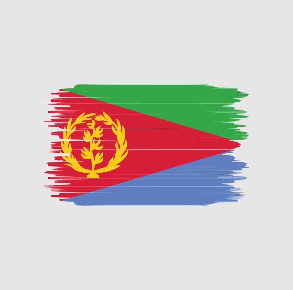 trazo de pincel de bandera de eritrea. bandera nacional vector