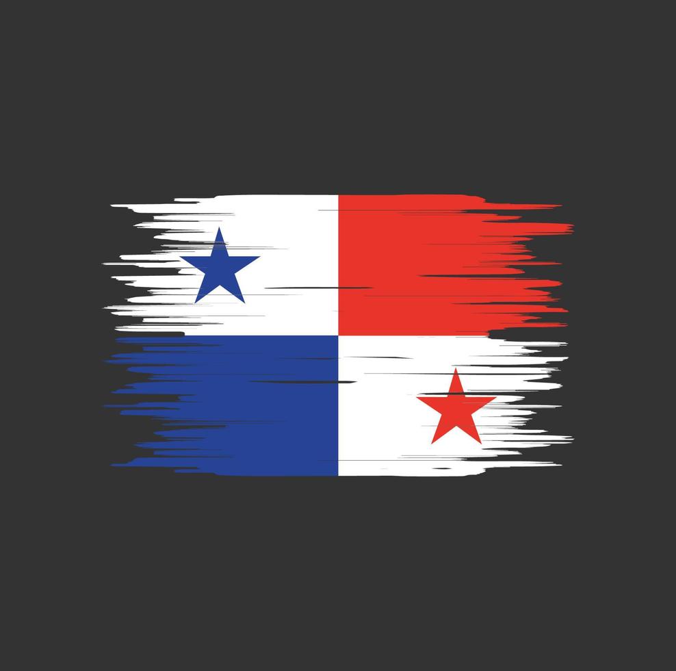 trazo de pincel de la bandera de Panamá. bandera nacional vector