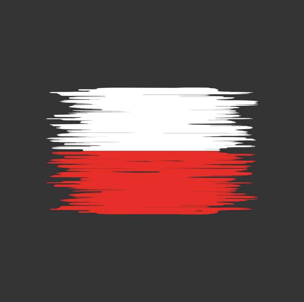 Poland flag brush stroke. National flag vector