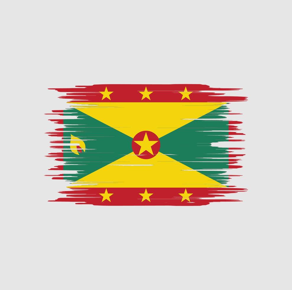 Grenada flag brush stroke. National flag vector