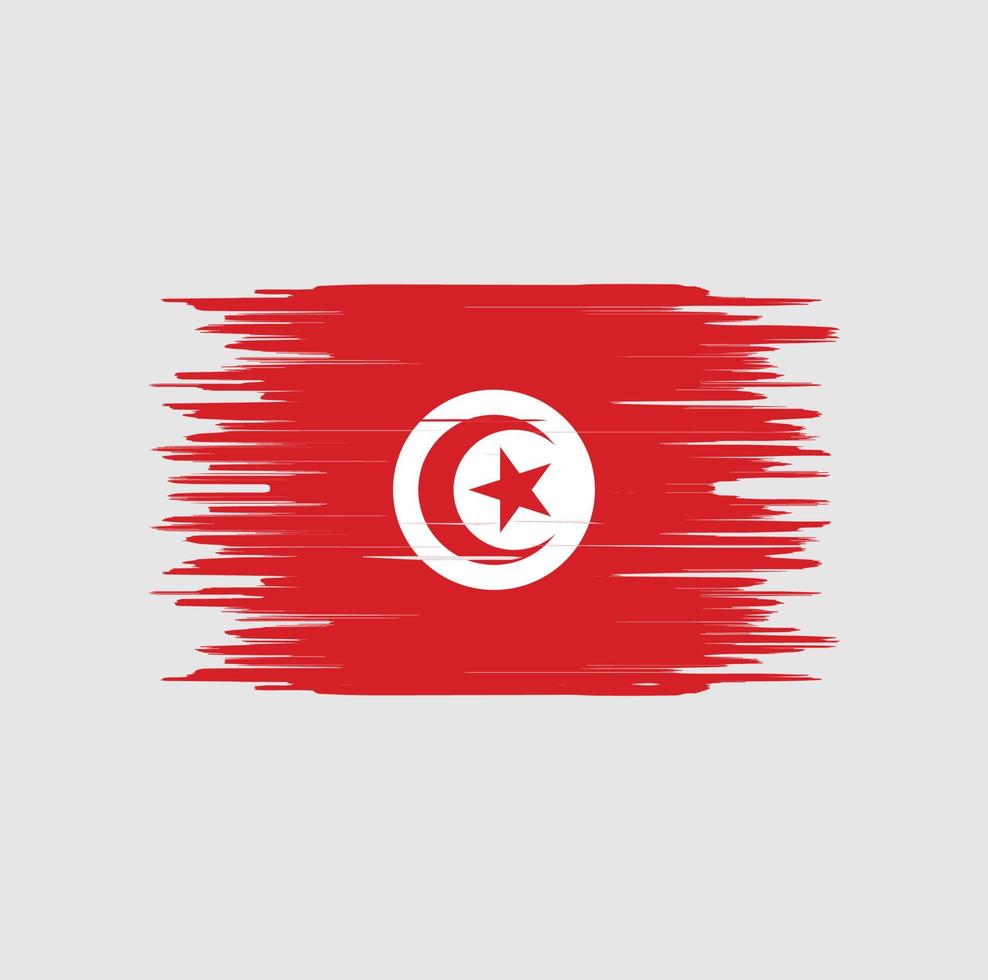 trazo de pincel de bandera de túnez. bandera nacional vector