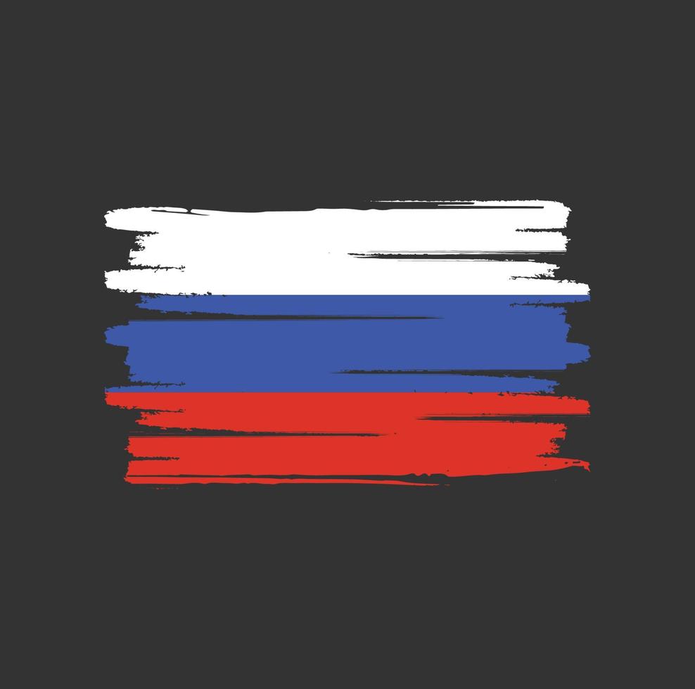 trazos de pincel de bandera de rusia vector