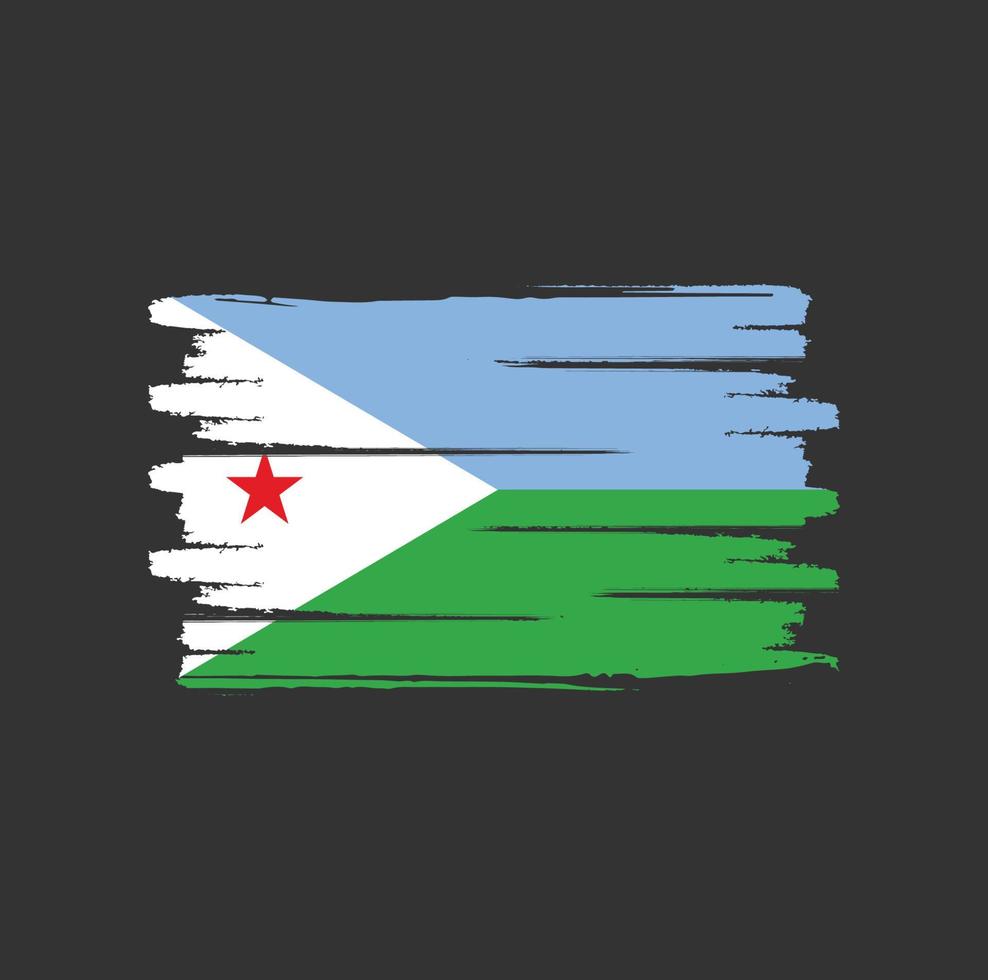 Djibouti flag brush strokes vector