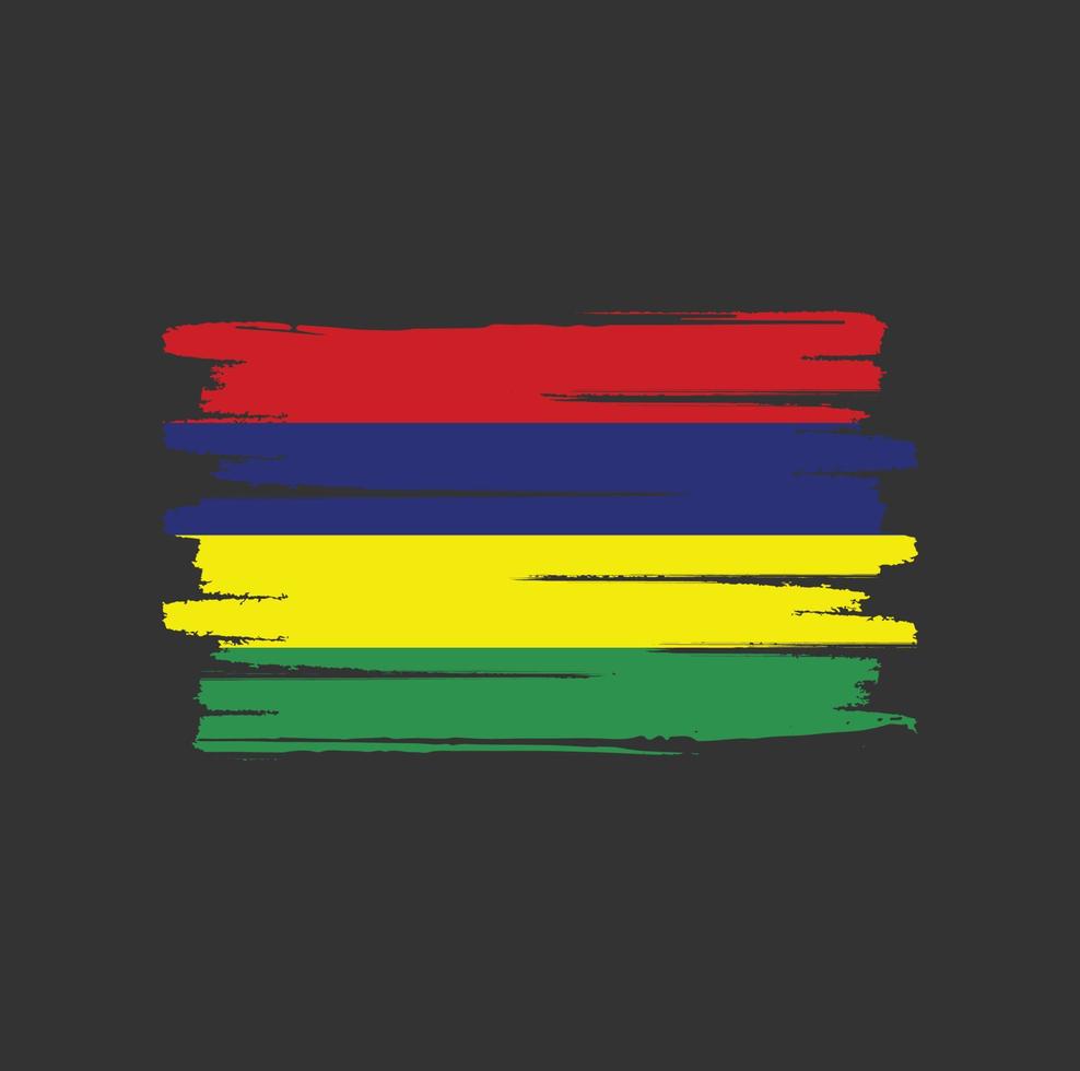 Mauritius flag brush strokes vector