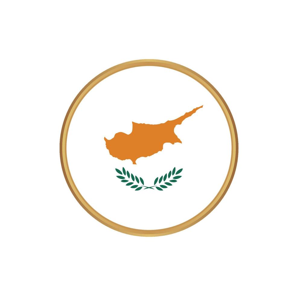 Cyprus flag with golden frame vector