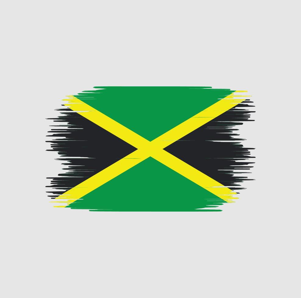 trazo de pincel de bandera jamaica. bandera nacional vector