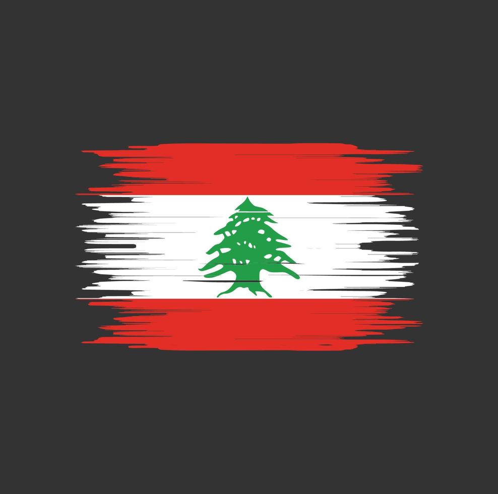 Lebanon flag brush stroke. National flag vector