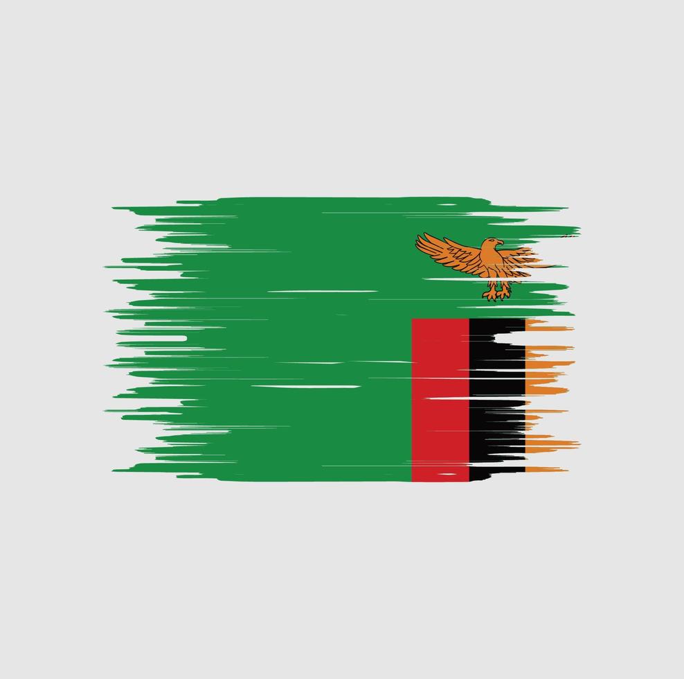 Zambia flag brush stroke. National flag vector