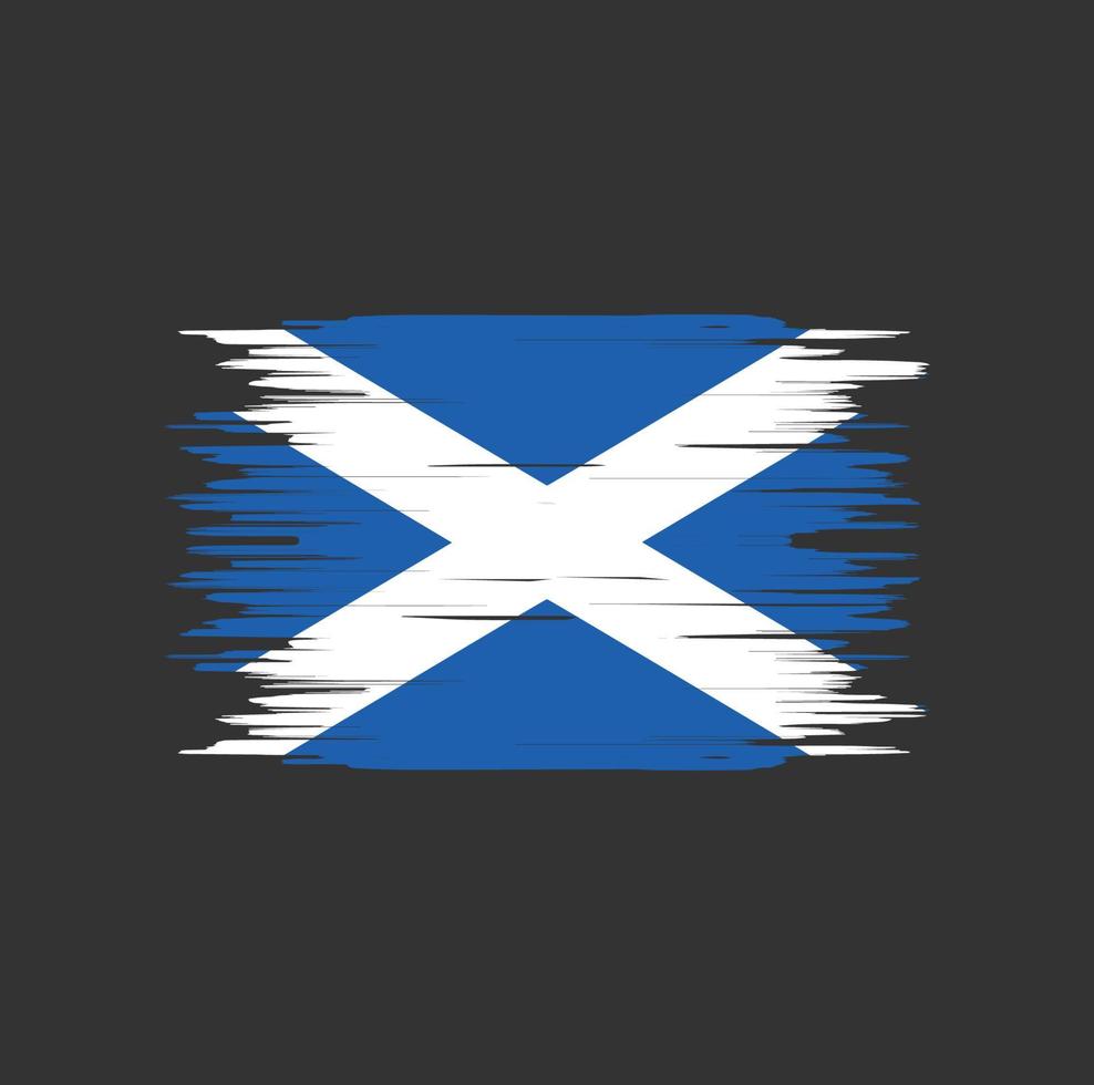 trazo de pincel de bandera de escocia. bandera nacional vector